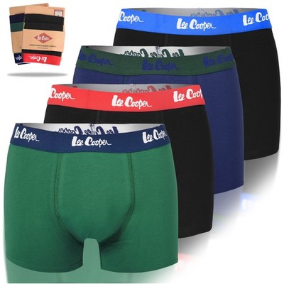Lee Cooper Herren Boxershorts Baumwolle Logo BM4143 4 Stück