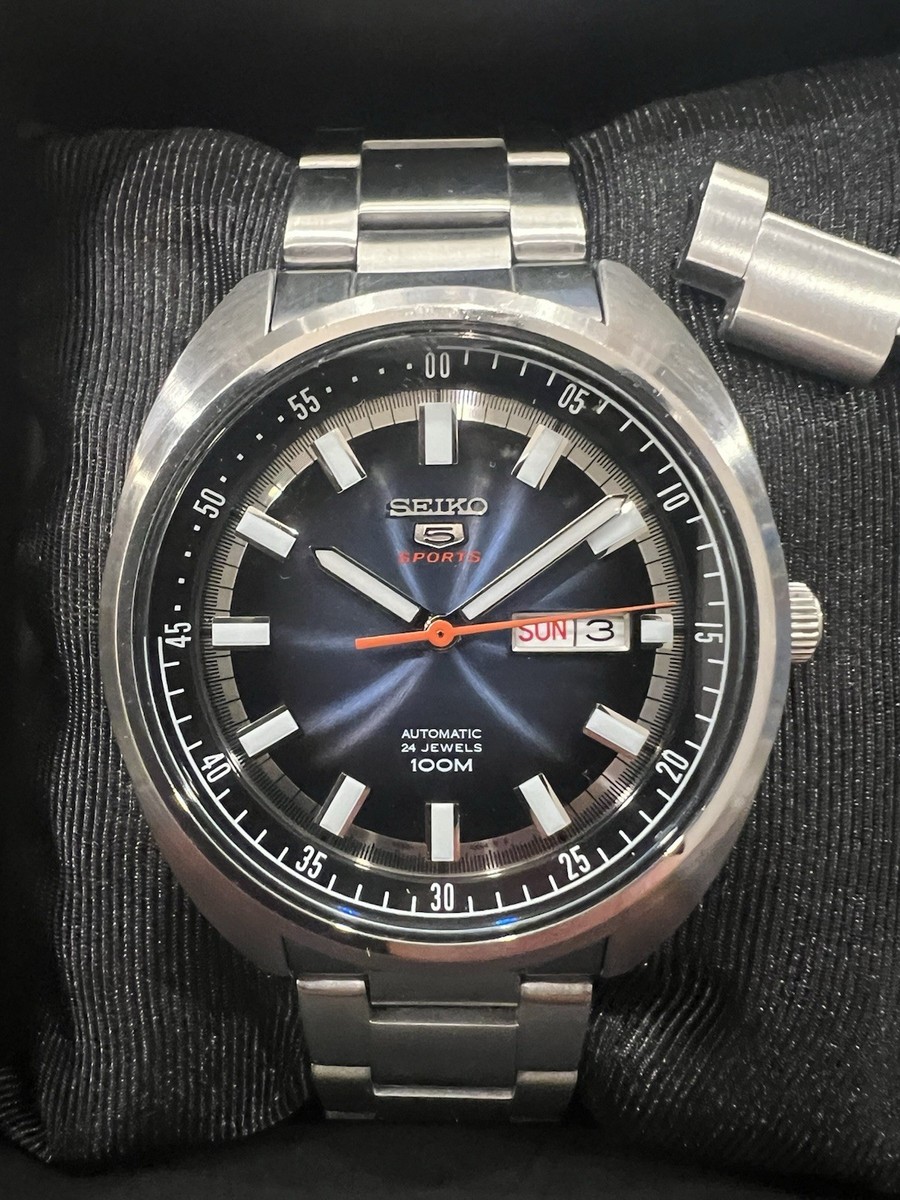 SEIKO Sports SRPB15 Automatic Watch 4R36 Blue Dial Retro Turtle