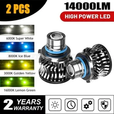 2PCS 9005 HB3 LED Projector Laser Fog Lights Bulb White/Blue/Yellow/Green New