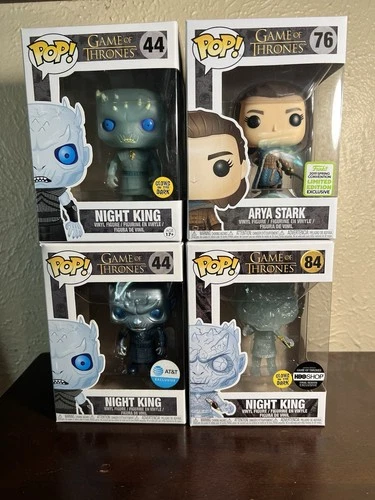 Funko Pop! Game of Thrones Lot - Arya Stark #76 Night King #44, #44 (Glow), #84