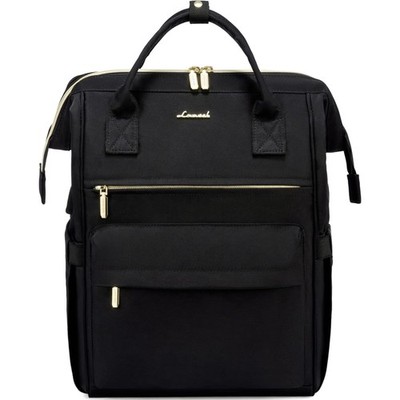 Schwarzer Damenrucksack 15,6 Zoll Laptop Schultasche USB Ladeanschluss