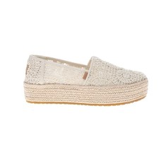 TOMS Valencia Platform Espadrille Womens Off White Flats Casual 10021923T-101