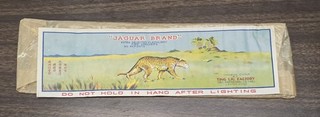 Vintage Jaguar Brand Firecrackers Label with Original Glassine Paper