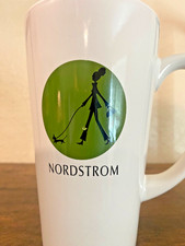 Rare Nordstrom Nordy Girl Dog Walker Green Detail Tall White Coffee Mug/Cup HTF