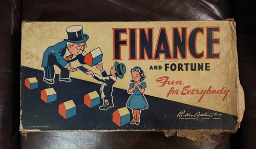 VINTAGE 1936 Finance and Fortune Board Game by Parker Brothers Original Monopoly