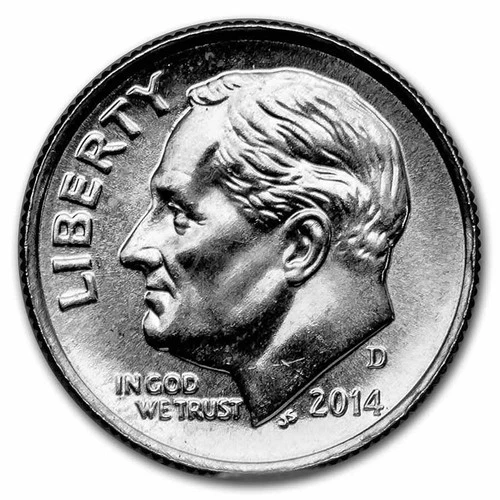 2014-D Roosevelt Dime — photo from another recent sale