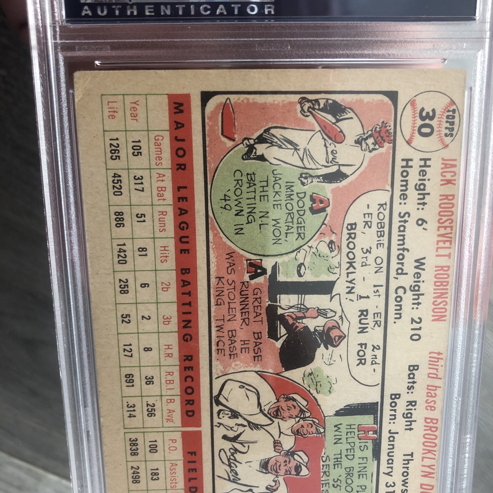 Jackie Robinson 1956 Topps PSA 3 view 6