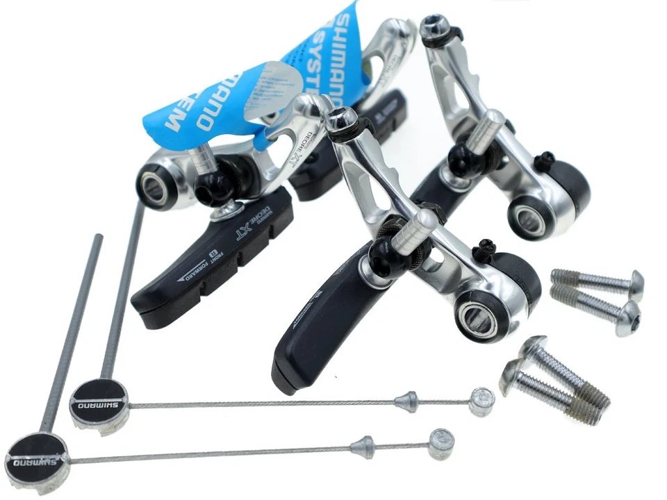 Vintage Shimano DEORE XT BR-M737 Cantilever Brake Set w/ Link Wire and Pads - Image 1 of 4