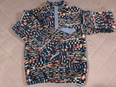 NWOT PATAGONIA Boy's XL 14 Synchilla Snap-T Fleece Pullover Multicolor Aztec Geo