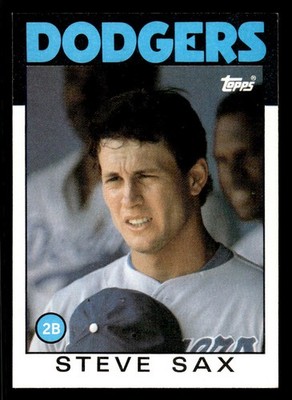 1986 Topps #175 Steve Sax Card Los Angeles Dodgers