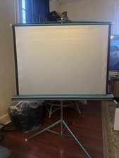 Vintage DA-LITE FLYER 30 x 40 Projection Screen tripod box MCM Movie Night NEW