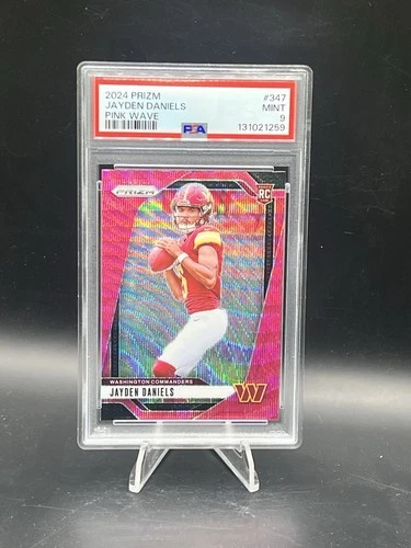 2024 Panini Prizm  Jayden Daniels #347 Pink Wave Prizm (RC) PSA 9