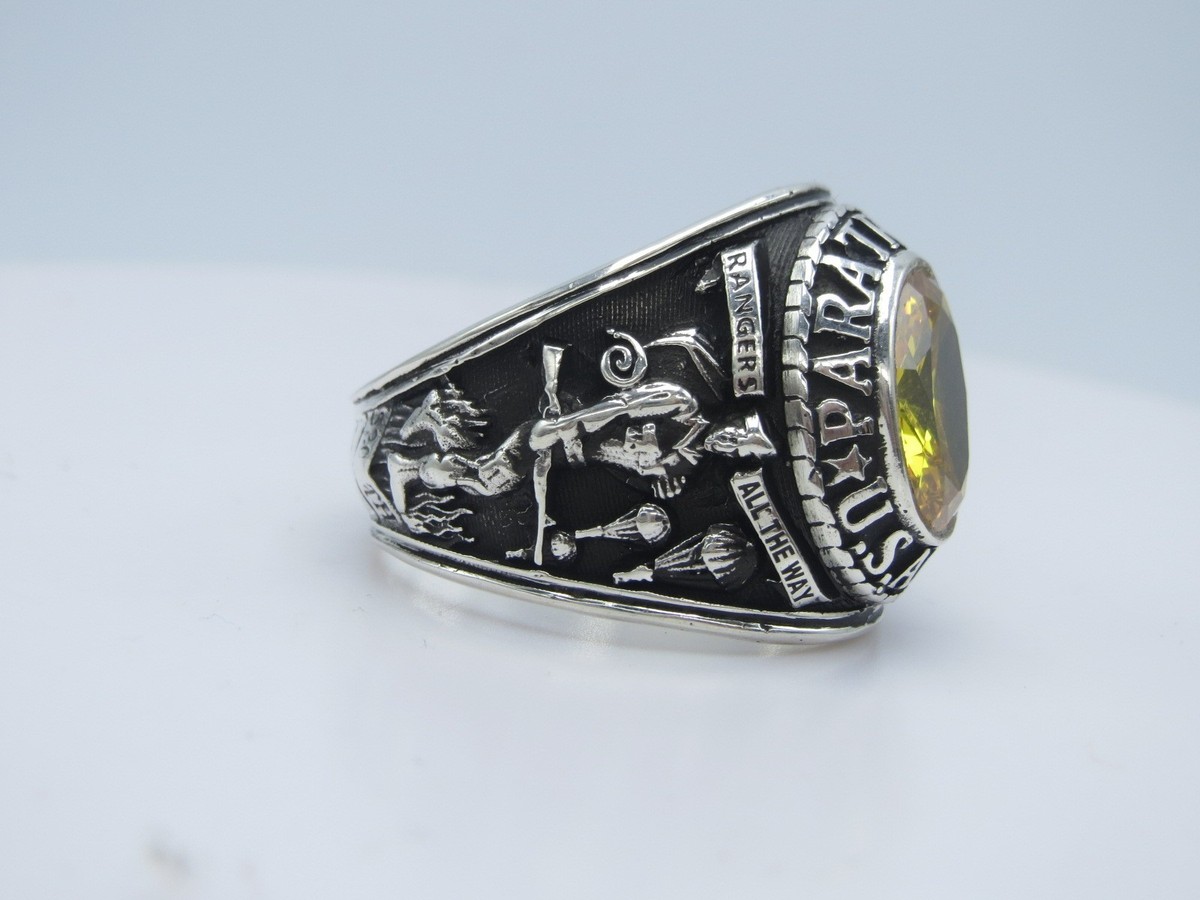 Sterling 10KP Gold ring , US Paratrooper , us army , MILITARY RING