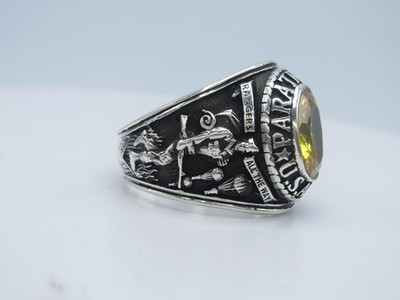 Sterling 10KP Gold ring , US Paratrooper , us army , MILITARY RING