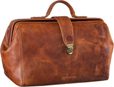 "Percy" Borsa Da Medico in Pelle Vintage Cartella Dottore Valigetta Da Medico Bo