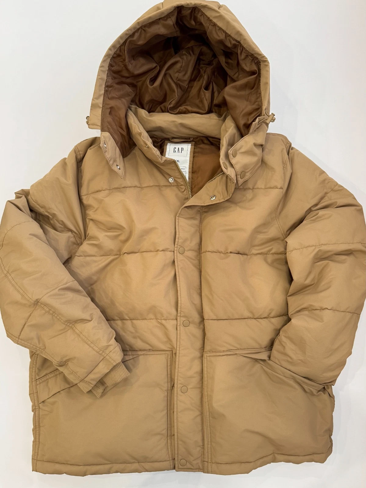 Gap Mens Brown Cold Control Max Windproof Water Resistant Puffer Jacket Size 2XL