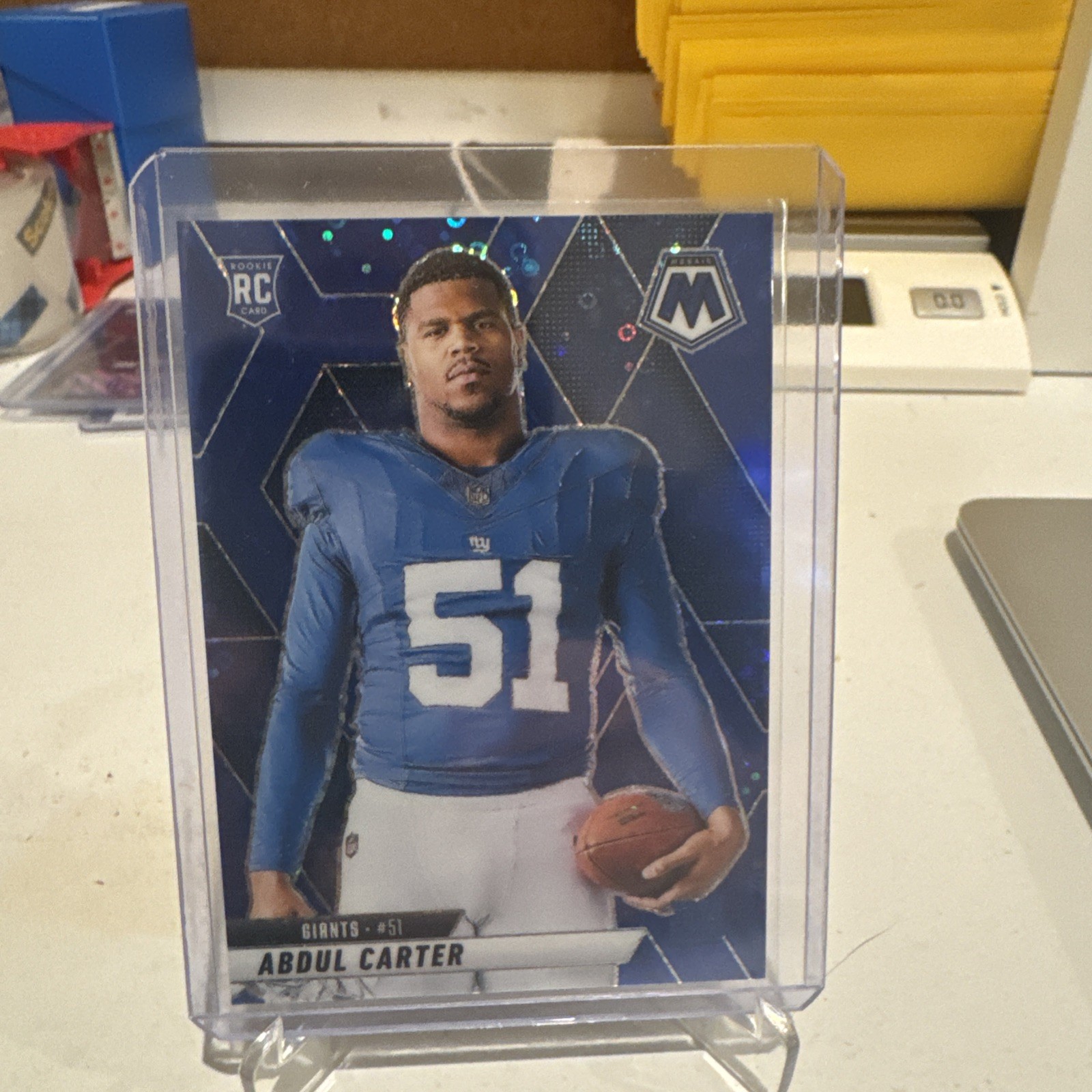 2025 Panini Mosaic Abdul Carter No Huddle Variation Blue Disco RC 13/99 #282