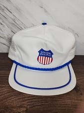 Vintage Snapback Hat Cap Union Pacific Railroad White Trucker Farmer USA Mesh