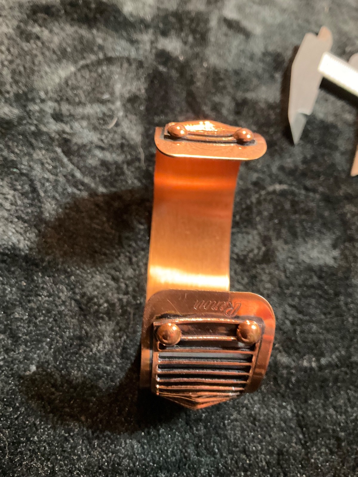 Vintage Renoir signed Solid copper shadowbox cuff… - image 3