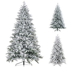 HOMCOM Snow Flocked Artificial Christmas Tree, Easy Assembly
