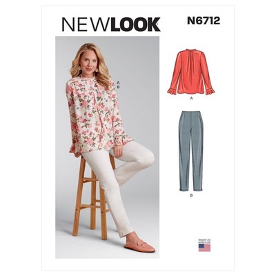 NEW LOOK 6712 Misses Damen Ladies Tops, Hosen SCHNITTMUSTER 6-18 *10% RABATT*