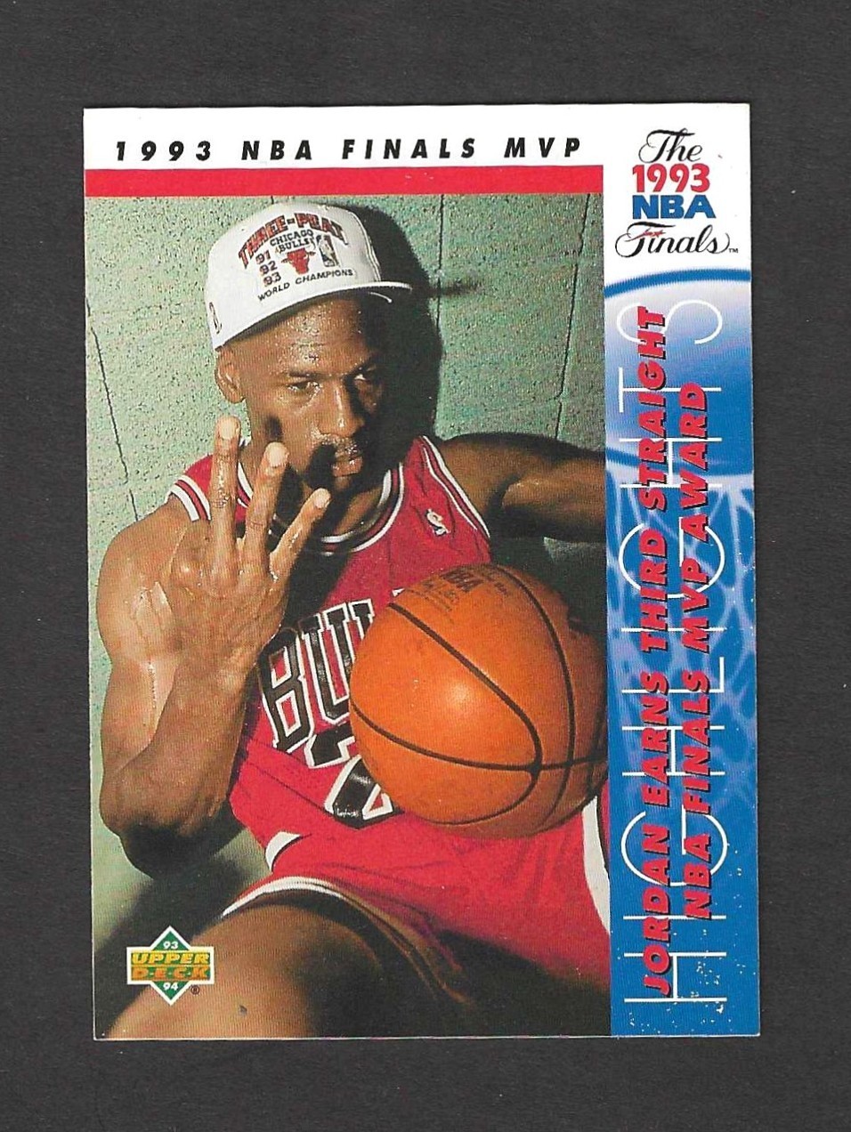 Michael Jordan 1993 Upper Deck NBA Finals MVP #204 Chicago Bulls HOF - 057