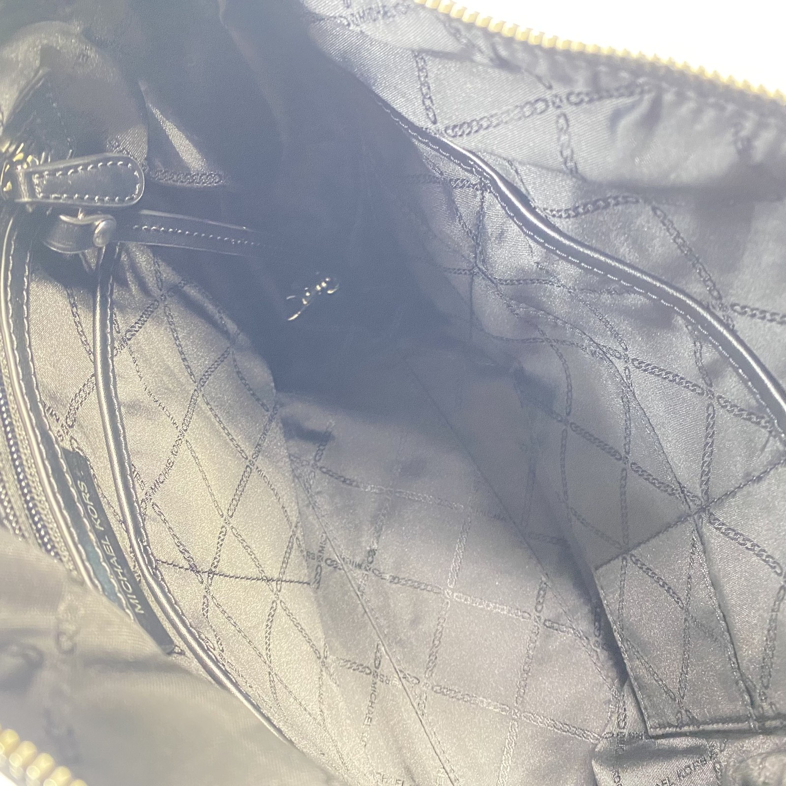 Michael Kors Black Solid Leather Silver Zip Hobo … - image 4