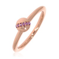 Xen Ring Mit 6 Amethyste Ca. 0,04 Ct. RosèVergoldet 54 / 17,2 Mm