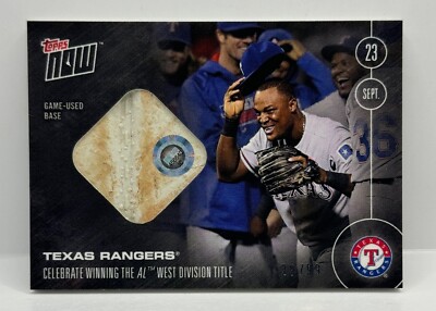 ADRIAN BELTRE Game Used 2016 Topps Now #498-B 29/99 MLB Hologram Rangers Clinch