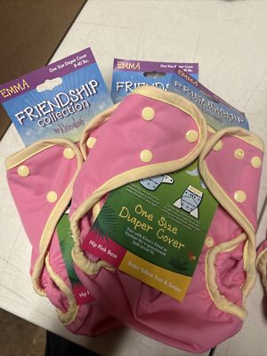 Kissaluvs One Size Pink Diaper Cover 8-40 Ibs Friendship Collection Lot Of 3
