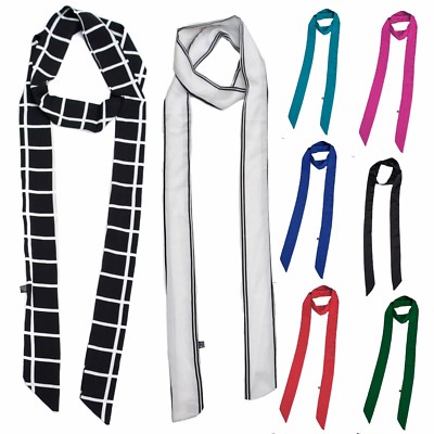 Damen dünner Schal Satin Kunstseide lang schmal Band dünnes Bandana Damenschals