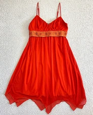 Y2K Rampage Babydoll Milkmaid Dress Medium Handkerchief Mesh Lined