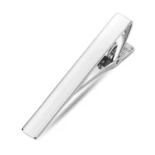 Silver Stainless Steel Tie Clip Bar Necktie  Silver Mens Clasp Clamp 2.2" Inches