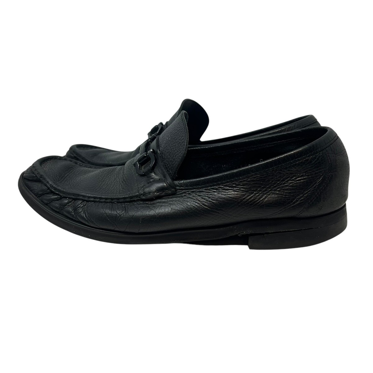 Salvatore Ferragamo Mens Black Pebbled Leather Gancini Bit Driving Loafers Italy Ferragamo Parigi Gancini Bit Driver Black | Mercari main image 4