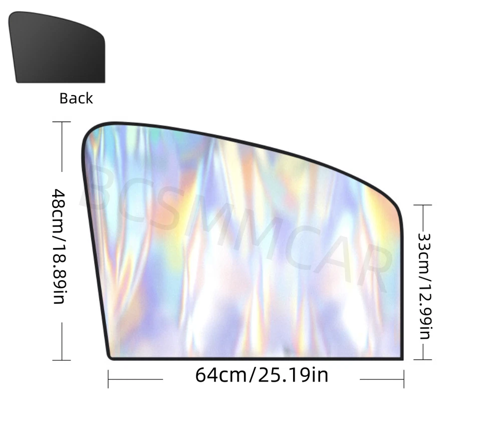 Protector magnético para cortina de ventana delantera lateral de coche protección UV 2 piezas Foto 3 de 4