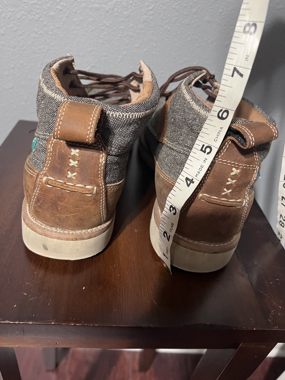 Twisted X Men&rsquo;s Ankle Boots Chukka Brown Leather Fabric Size 12 Medium M EUC