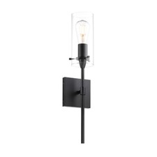 Modern Black Wall Light 1 Light Glass Bathroom Vanity Fixture Wall Sconce