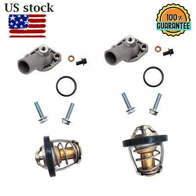 2 PCS Thermostat V-twin ALUMINUM Cover For Can-Am Bombardier Commander 800 1000 