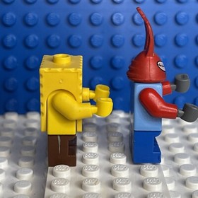 Lego SpongeBob (bob021)  Mr Krabs (bob023) Minifigures 3833 Krusty Krab Lot