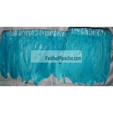 2 YardsTurquoise Goose Pallets Parried Fringe  Feather Trim ( GA, USA)