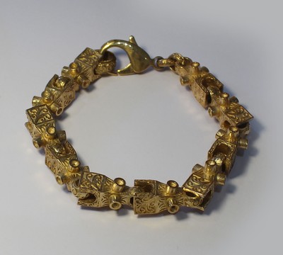 Lego Link Bracelet, 9ct Gold Dipped 