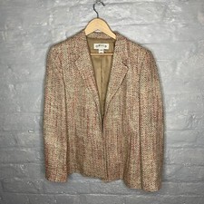 Orvis 100% Silk Women’s Tweed Blazer Jacket Open Front - Size 12