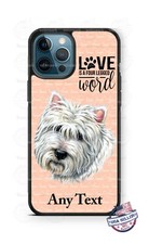 West Highland White Terrier Dog Face Love Word Personalized Phone Case Cover