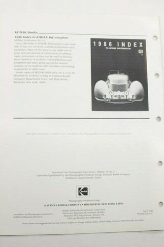 Kodak Newsletter Ektaflex PCT Color Printmaking ED3-19-2 4-86 Used B197A - Picture 3 of 3
