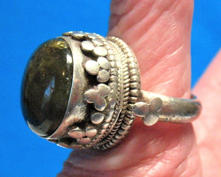 STERLING SILVER LABRADORITE DRAMATIC RING SIZE 7.… - image 2