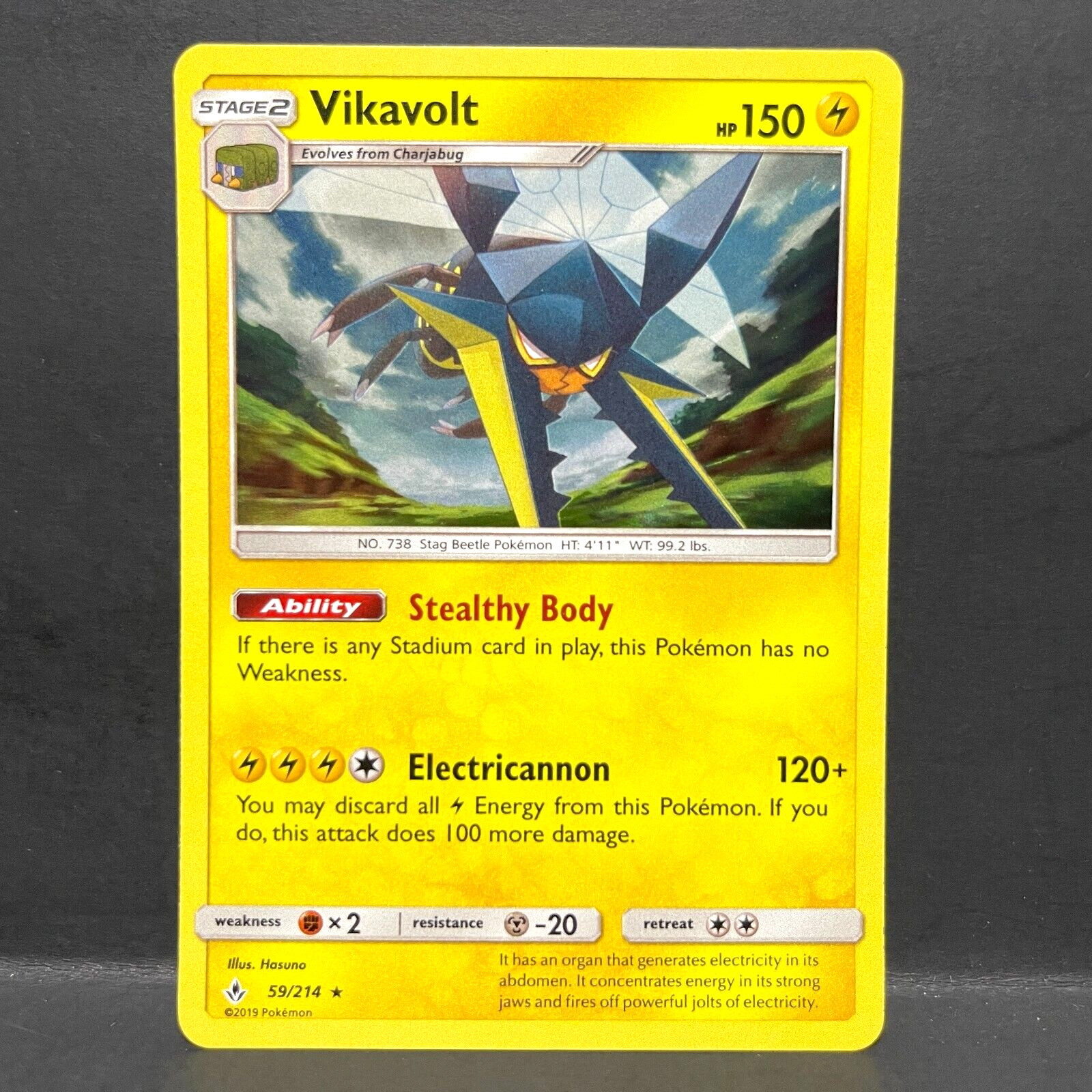 2019 POKEMON UNBROKEN BONDS VIKAVOLT 59/214 HOLO (RARE)