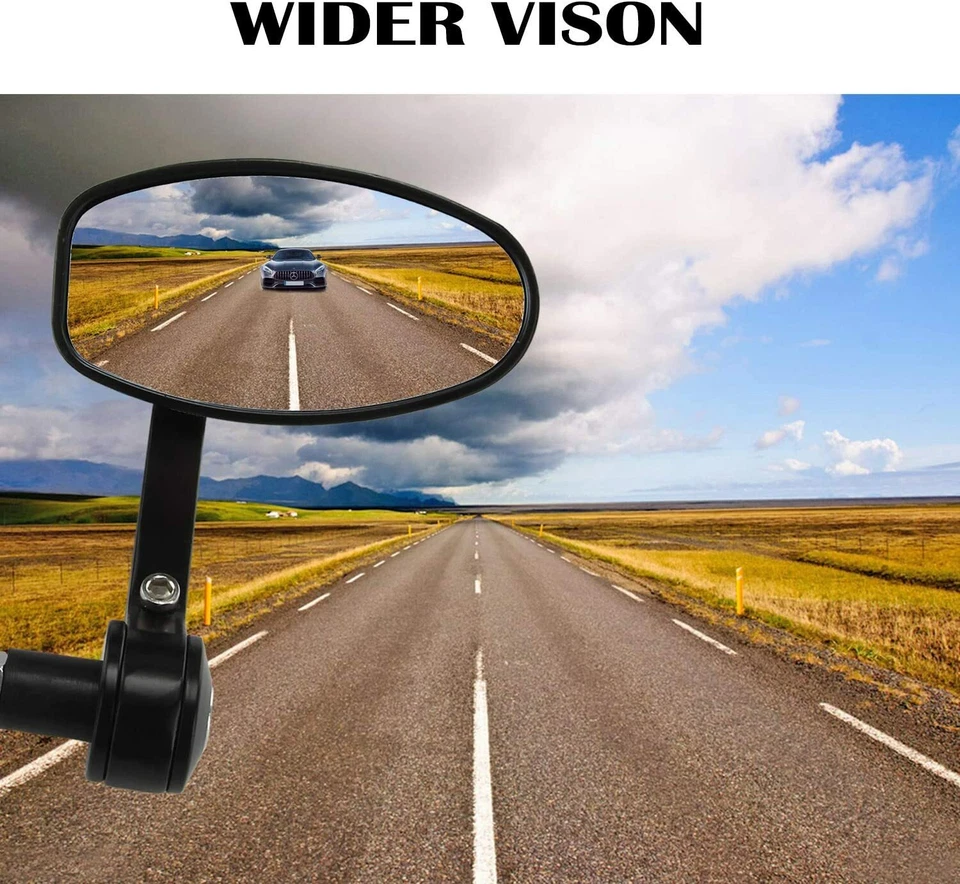 Pair 7/8" Bar End Mirrors Anti-Glare For Triumph Street Triple Tiger 900 Bobber - Image 2 of 4