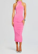 Ser.o.ya Delta Dress In Neon Pink Size M NWT