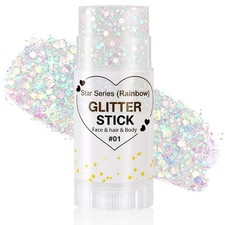 Rainbow Glitter Stick,Face Hair Body Glitter for Halloween Cosplay Mermaid Co...