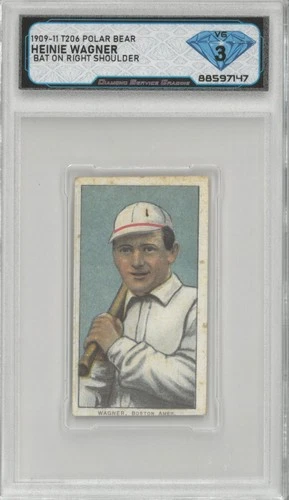 1909-11 T206 Polar Bear HEINIE WAGNER (bat on right shoulder) 💎 DSG 3 VG